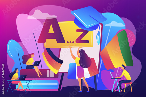 Foreign language workshop concept vector illustration.