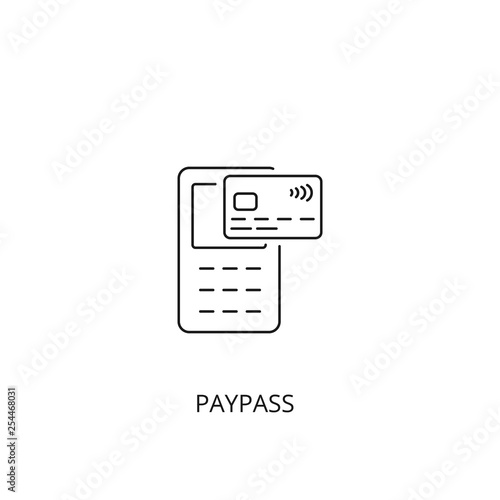 PayPass vector icon, outline style, editable stroke