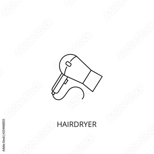 Hairdryer vector icon, outline style, editable stroke