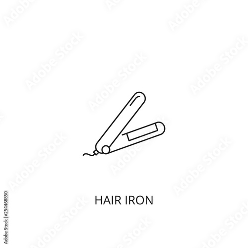 Hair iron vector icon, outline style, editable stroke