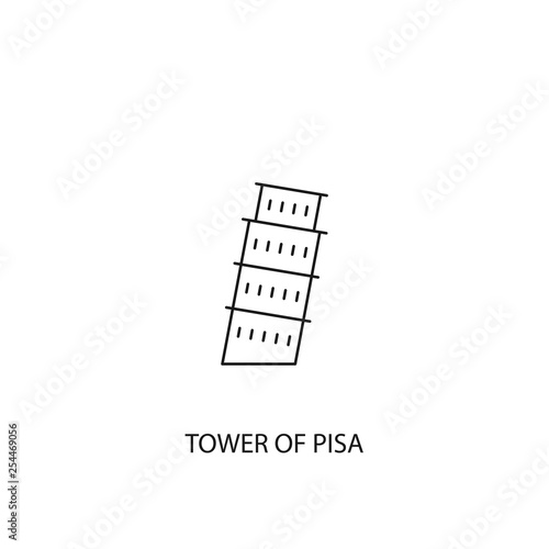 Tower of Pisa vector icon, outline style, editable stroke