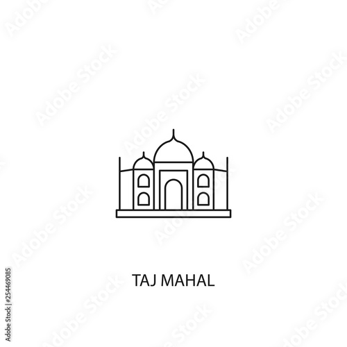 Taj Mahal vector icon, outline style, editable stroke