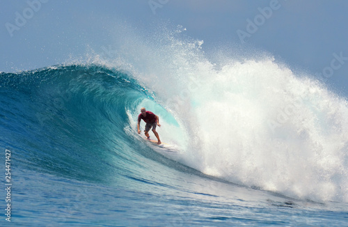 Canvas Print surfer in action