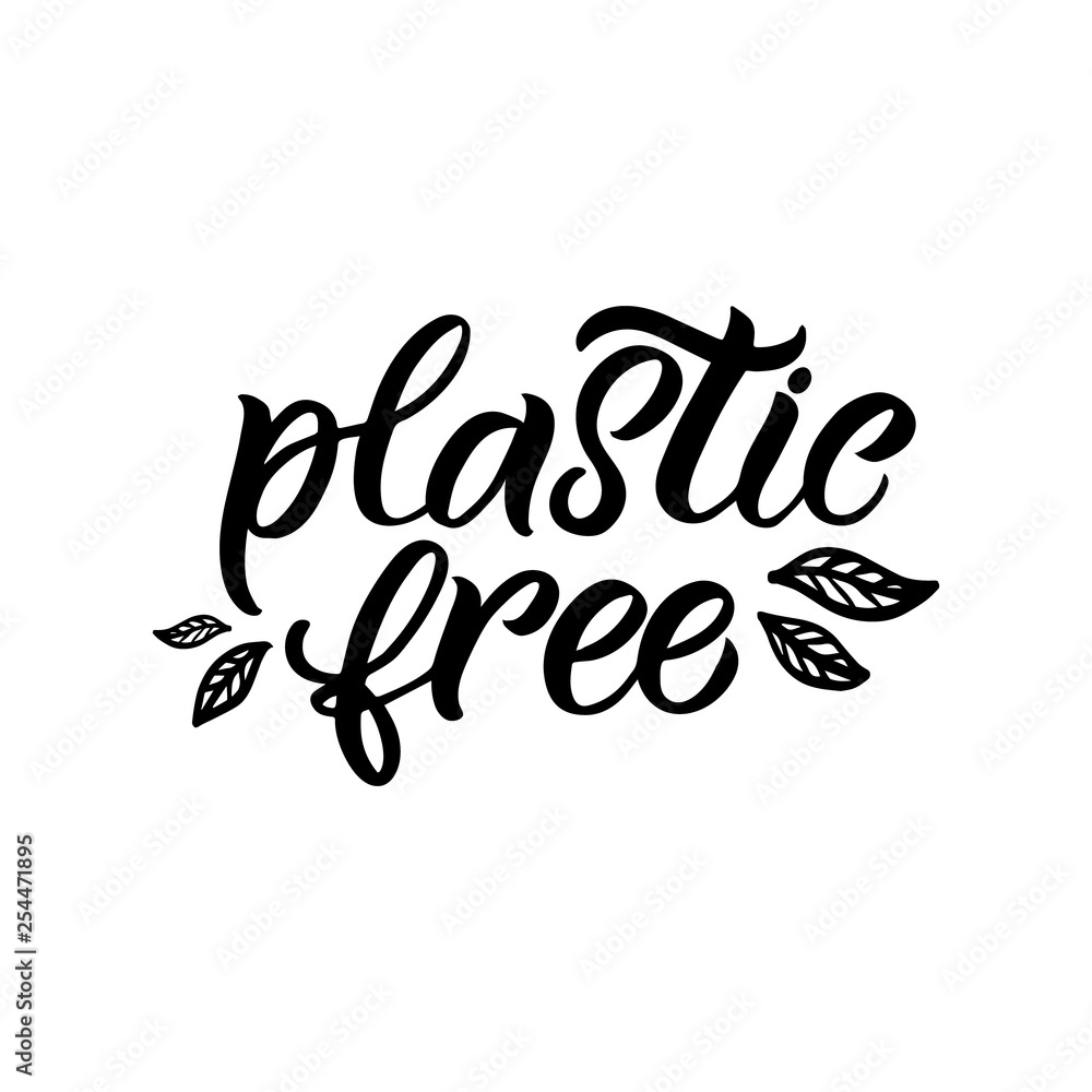 Hand drawn lettering card. The inscription: Plastic free. Perfect design for greeting cards, posters, T-shirts, banners, print invitations. Hand drawn lettering card. The inscription: Plastic free. Perfect design for greeting cards, posters, T-shirts, banners, print invitations.