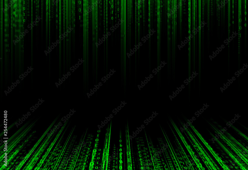 Digital data binary code technology matrix background, data flood conectivity futuristic binary code programming in cyber space, data technology concept