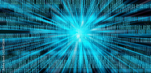 Digital data binary code technology matrix background, data flood conectivity futuristic binary code programming in cyber space, data technology concept photo