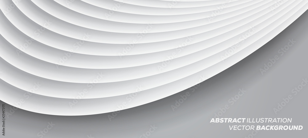 Obraz premium Minimal trendy geometric background. Round lines vector background - 3D design