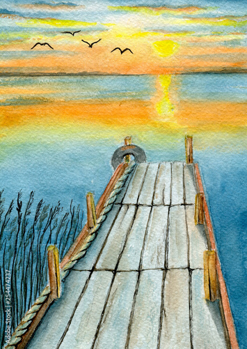 Sunset on the river