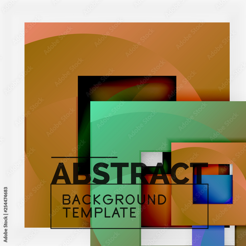 Geometric minimal abstract background with multicolored squares composition Geometric minimal abstract background with multicolored squares composition