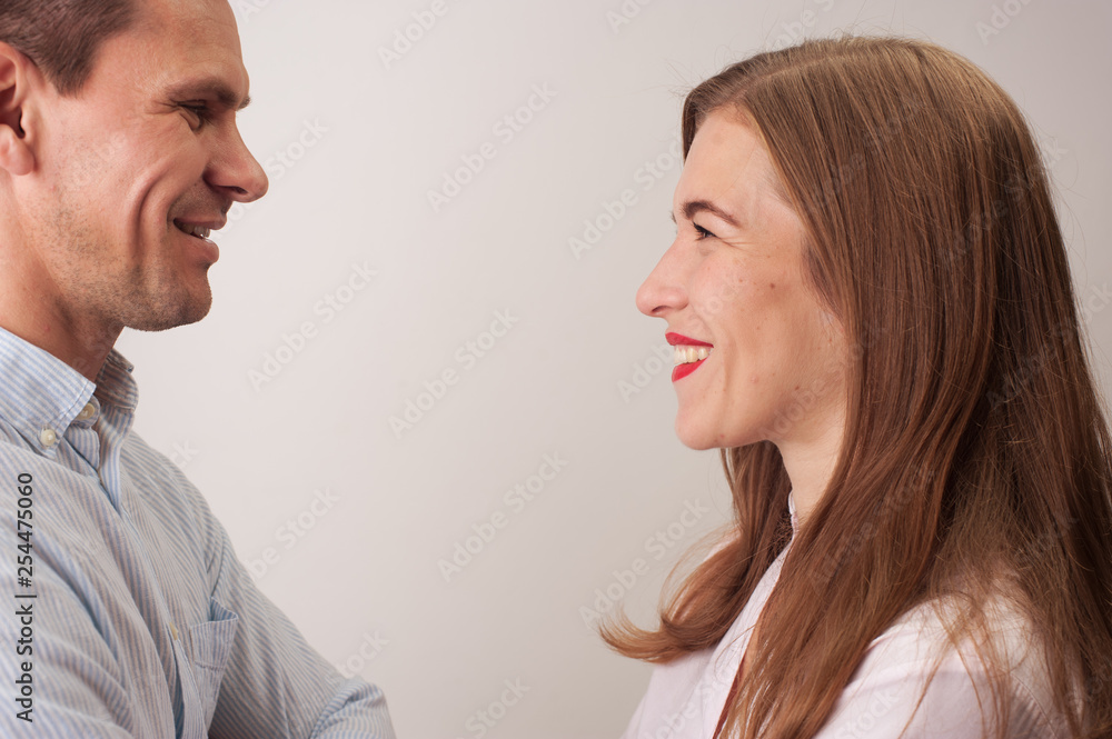 Portrait of happy positive couple Portrait of happy positive couple
