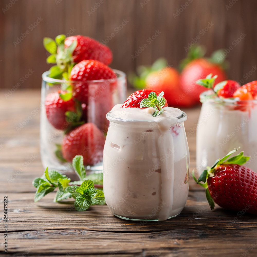 Healthy yougurt with stawberry Healthy yougurt with stawberry