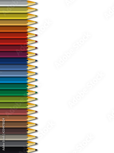 Sfondo di matite colorate allineate 