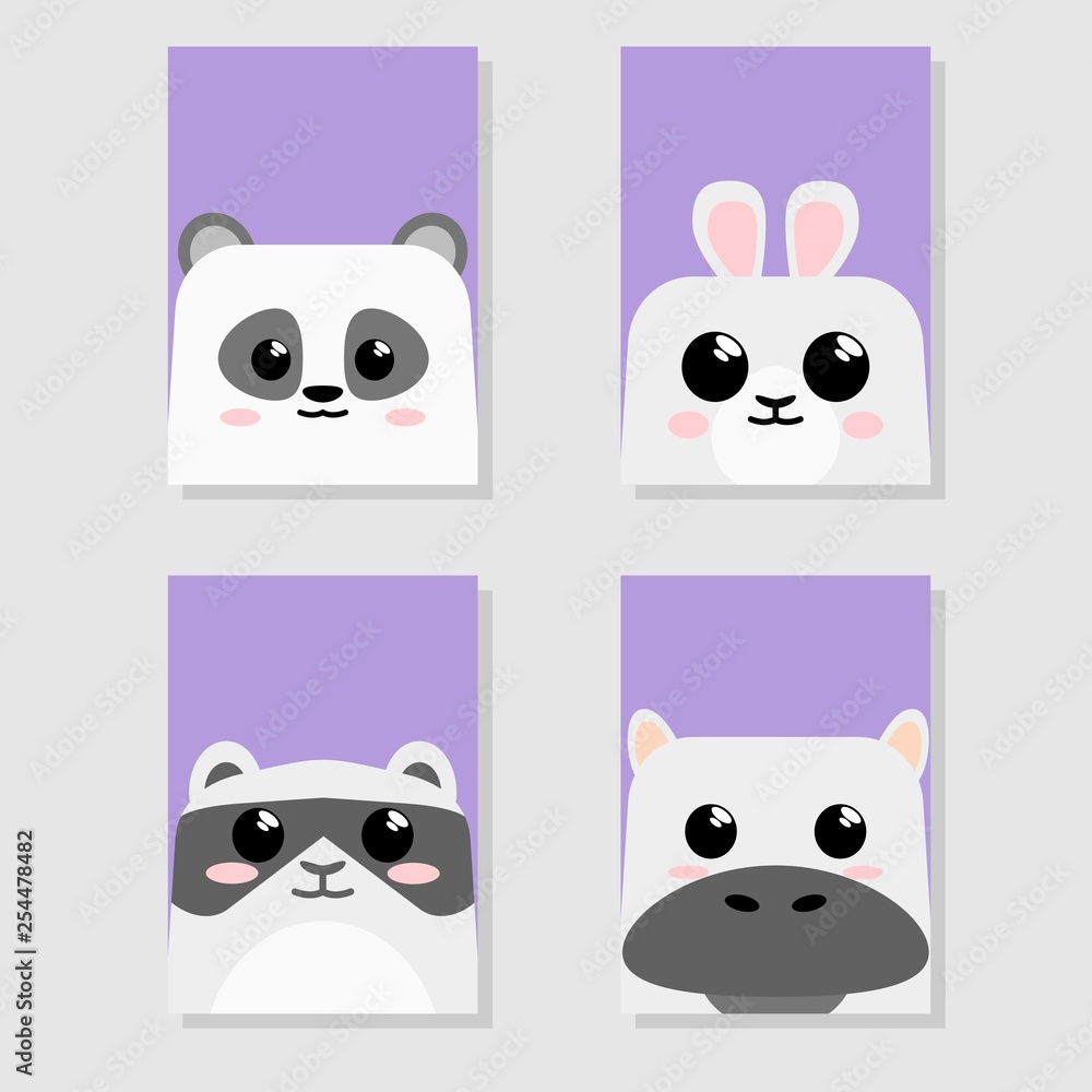 CARTOON CUTE BABY ANIMAL ICON SET CARD CARTOON CUTE BABY ANIMAL ICON SET CARD