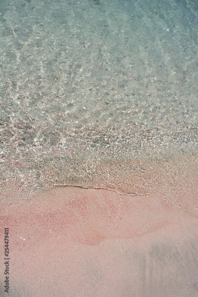 Clear sea water ripple background. Elafonisi beach, Crete Island landmark.