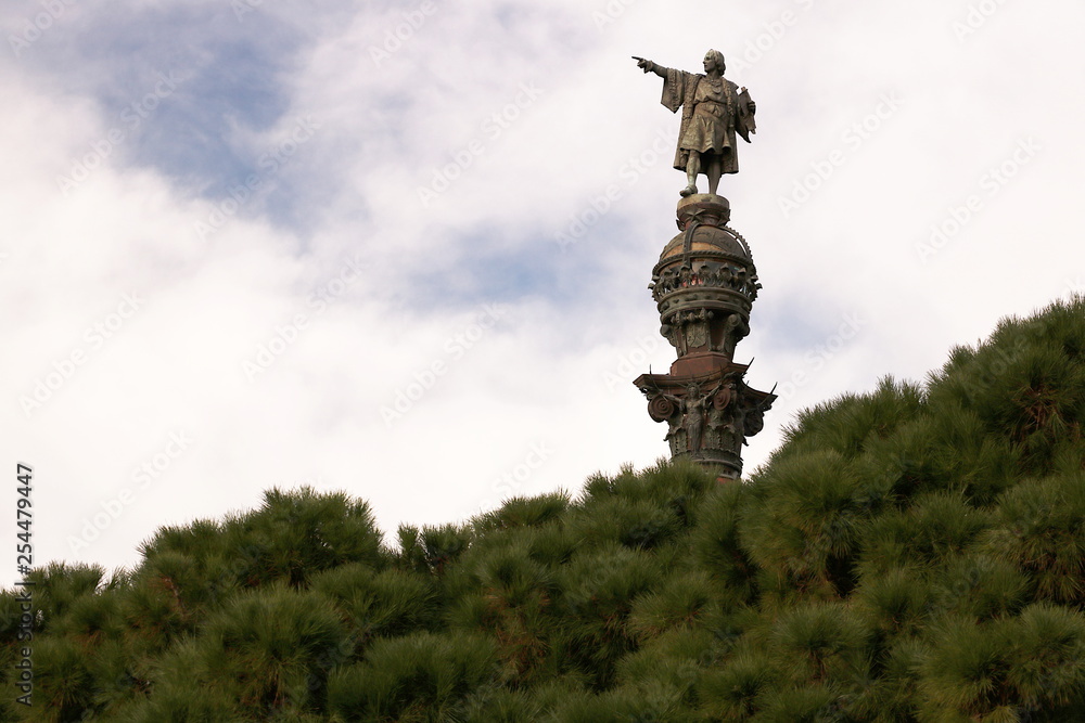 Christopher Columbus monument at the port of Barcelona Christopher Columbus monument at the port of Barcelona
