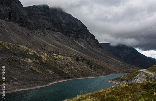 View of the mountain river and mountains