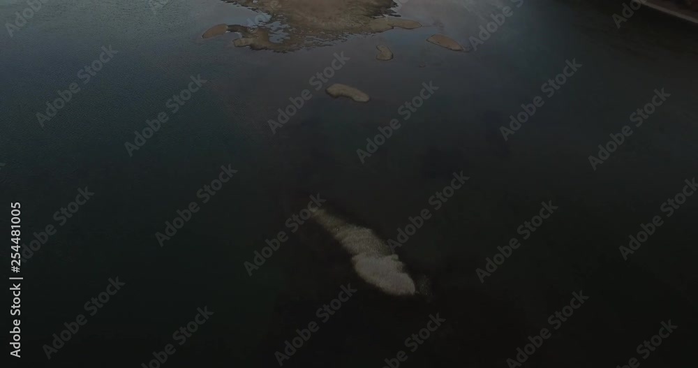 Aerial Shot over Danube River, sunset Aerial Shot over Danube River, sunset