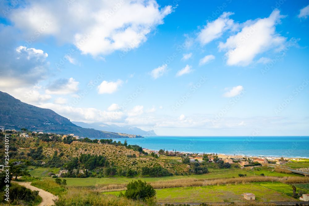 Beautiful seaview from Alcamo Marina in Sicily, Italy