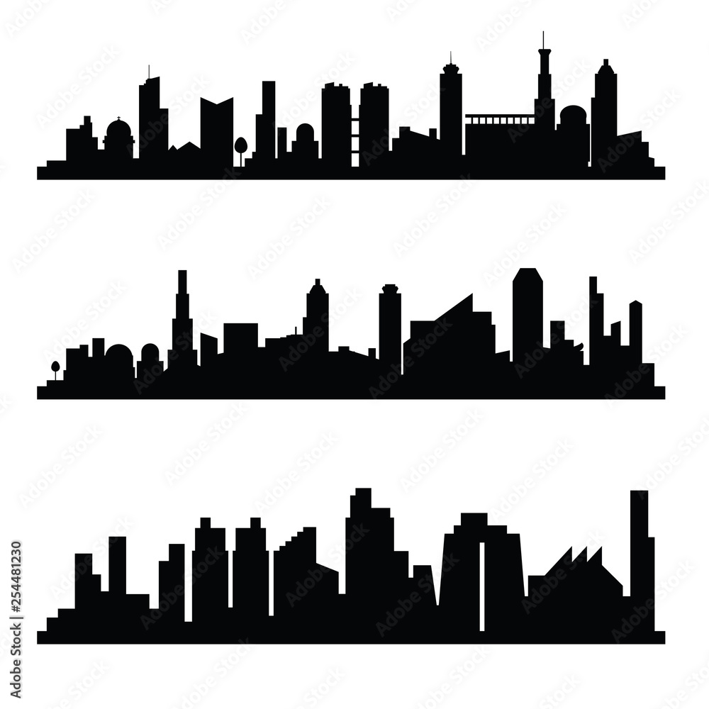 Fototapeta premium city silhouette in the three variant