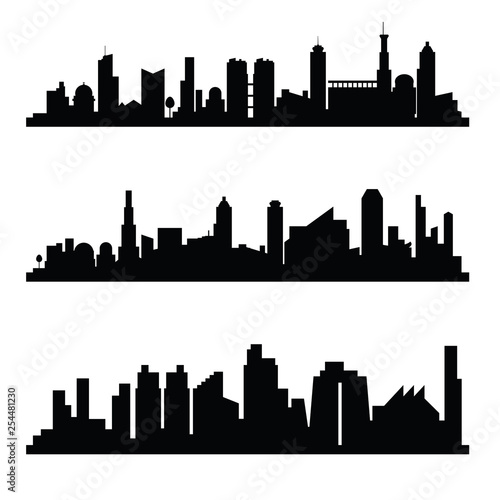 city silhouette in the three variant