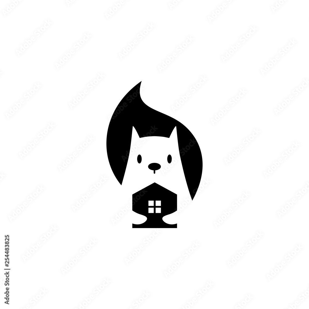 squirrel home house mortgage logo vector icon mascot character illustration