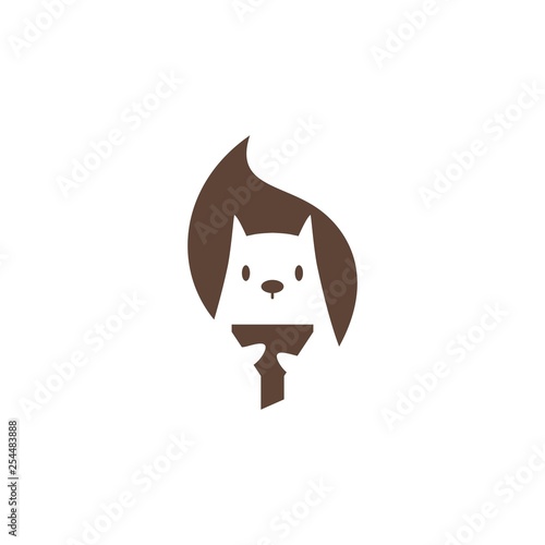 squirrel funneling logo vector icon mascot character illustration