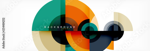 Circle abstract background with triangular shapes for modern design, cover, template, brochure, flyer.
