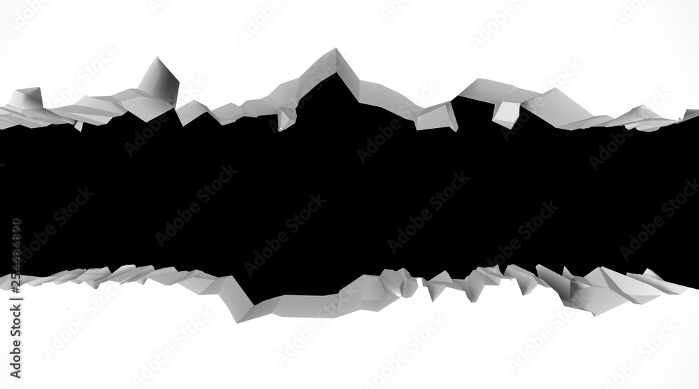 Dark destruction cracked hole in white stone wall Dark destruction cracked hole in white stone wall