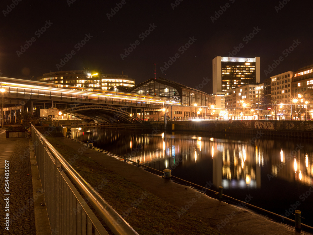 Berlin train station at night