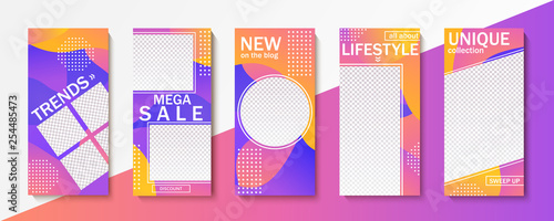 Set ot instagram templates for stories and news