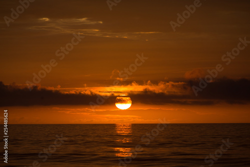 Sunset behind clouds