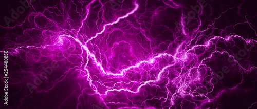 Purple glowing lightning © sakkmesterke