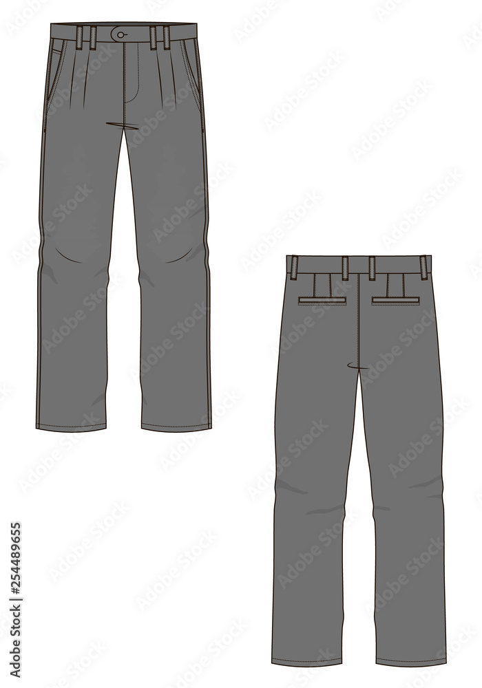 Vector illustration of mens jeans. Front and back Vector illustration of mens jeans. Front and back