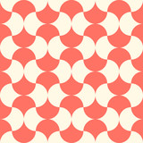 Seamless coral geometric pattern retro background. Simple geo texture. Clothing fabric print, wrap paper textile. Living coral. 2019 color