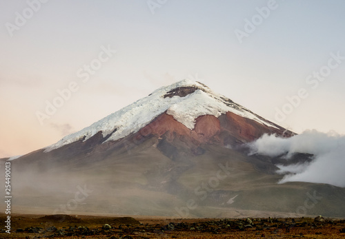 Cotopaxi Volcano at dusk, Cotopaxi National Park, Cotopaxi Province, Ecuador photo