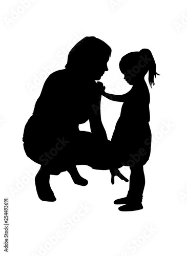 Mom's silhouette with a child.