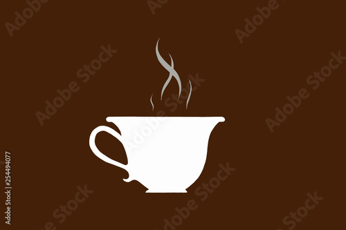 hot coffee sign in white cup