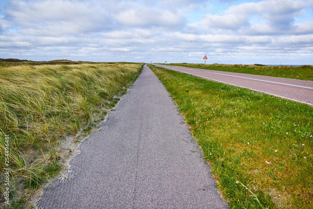 Obraz premium Radweg entlang der Nordseeküste, Dänemark