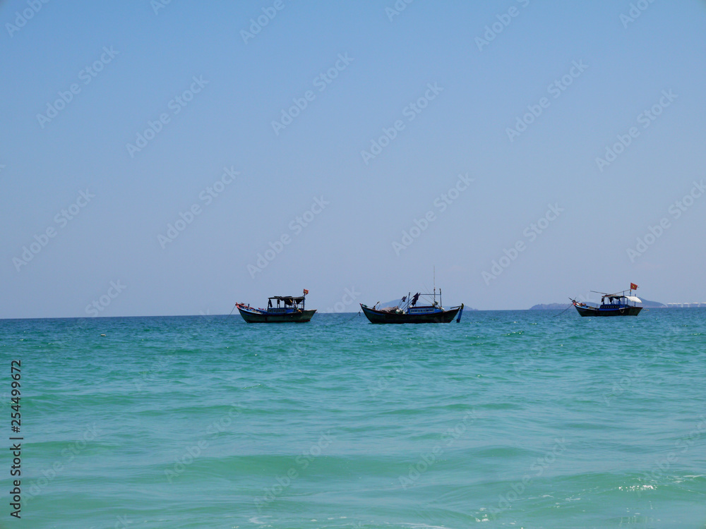 Fototapeta premium Fishing schooners in the sea