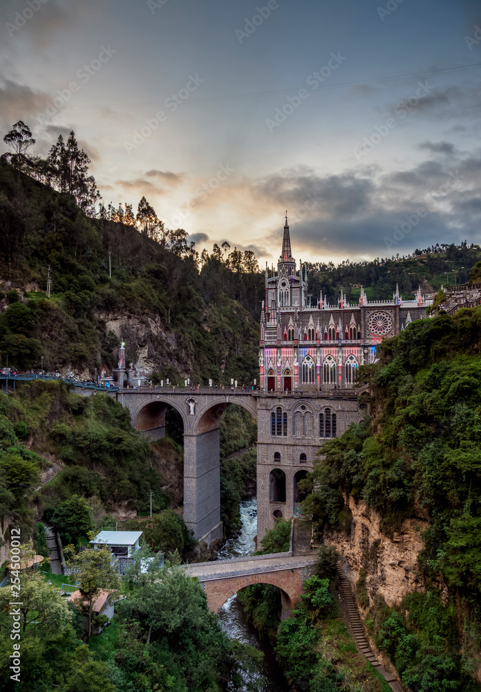 Fototapeta premium Las Lajas Sanctuary, Narino Departmant, Colombia