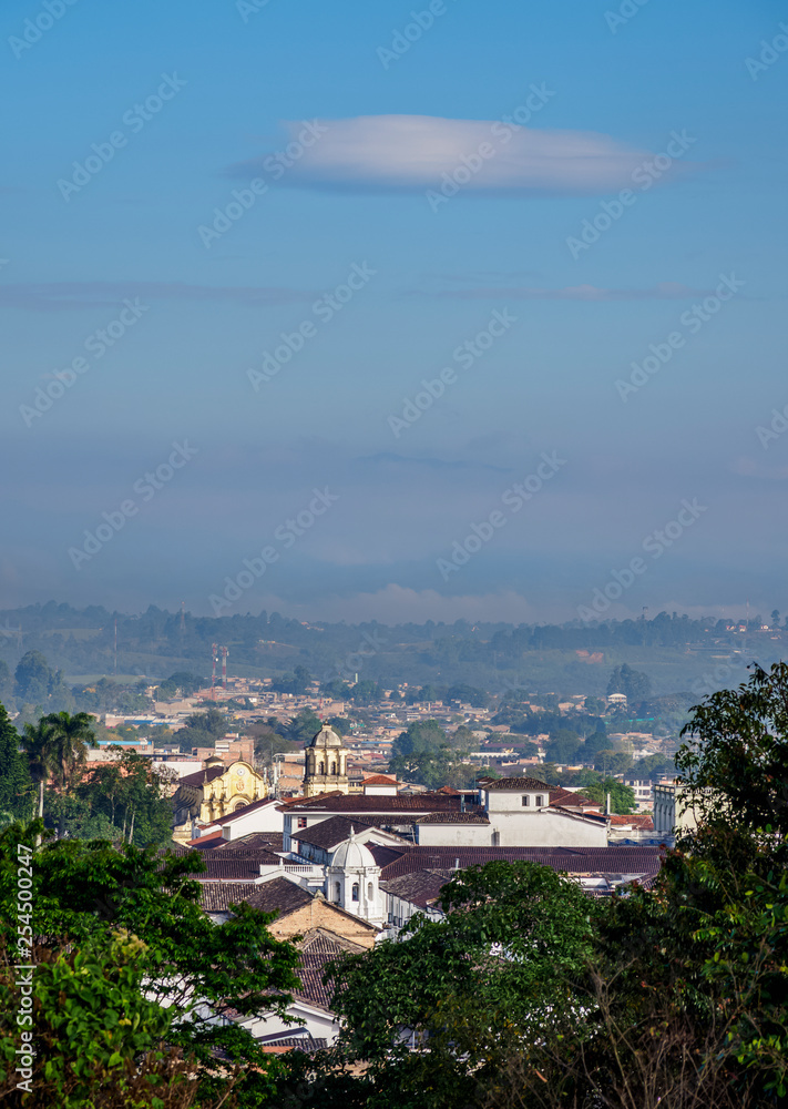 Popayan Cityscape, elevated view, Cauca Department, Colombia