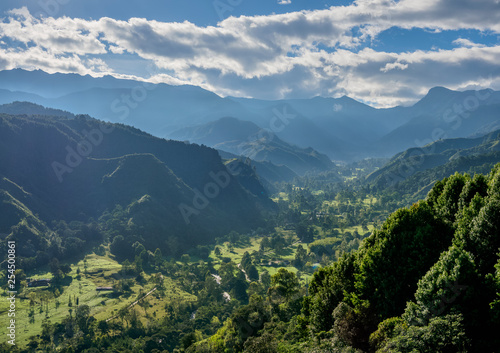Landscape of Quindio River Valley, Salento, Quindio Department, Colombia