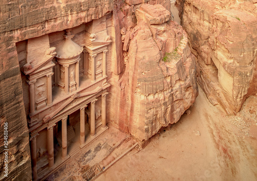 The Treasury, Al-Khazneh, elevated view, Petra, Ma'an Governorate, Jordan