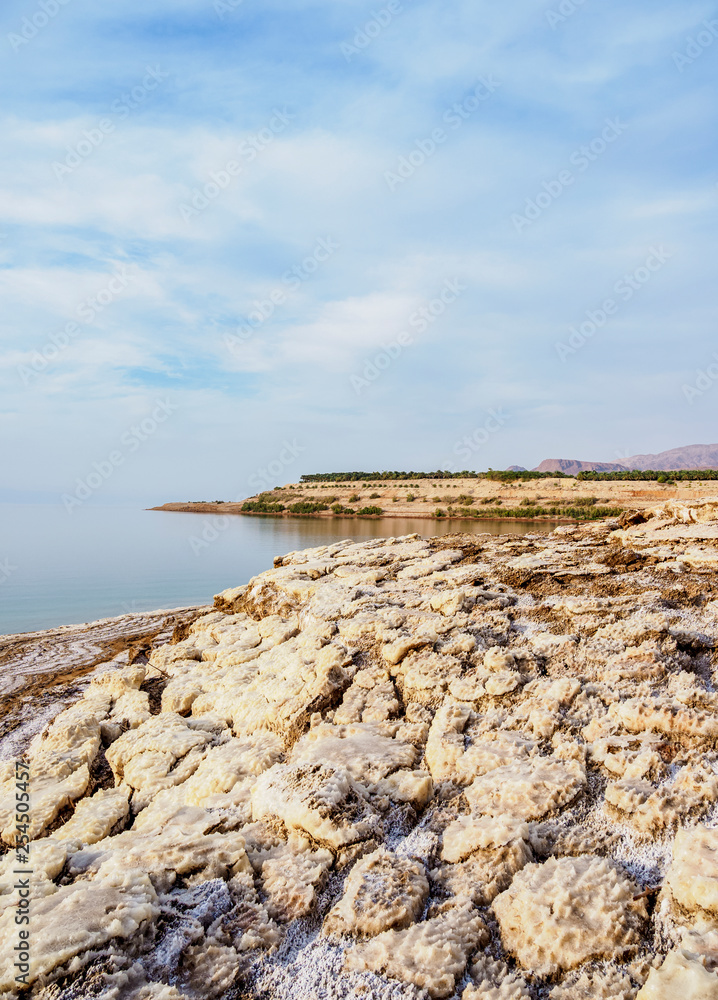 Salt Formations on the shore of the Dead Sea, Karak Governorate, Jordan