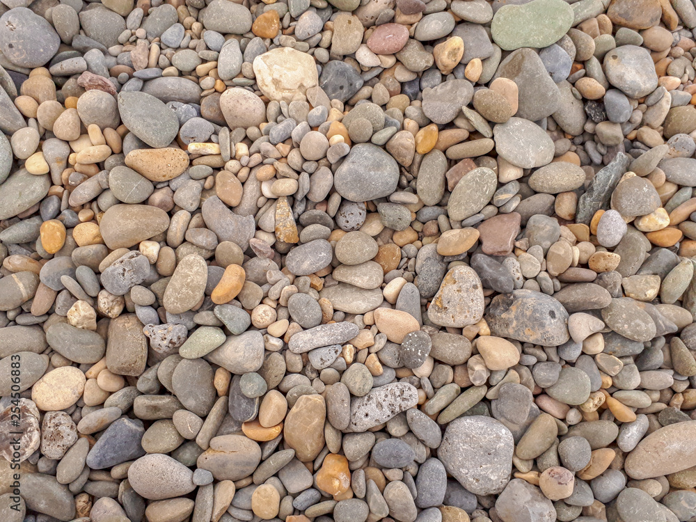 Coloured Stone Mosaic on the Beach Coloured Stone Mosaic on the Beach