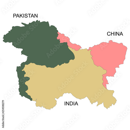 Map of Kashmir is a geographical region