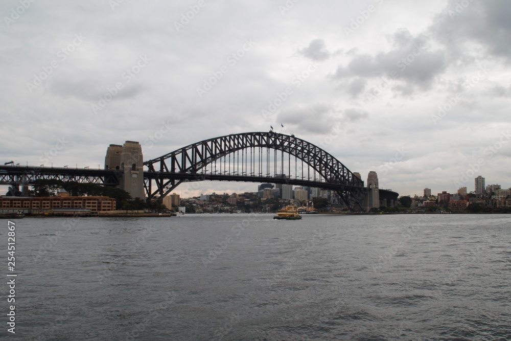Typical view of the Sydney harbour bridge
