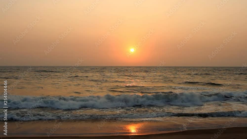 Evening scene with sunset on sea Evening scene with sunset on sea