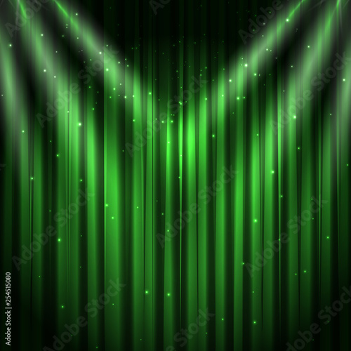 Green stage curtain background