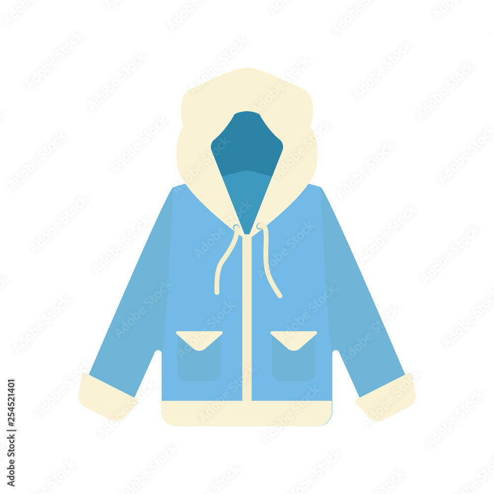 Winter Jacket. Blue of winter jacket. Winter. Vector illustration. EPS 10. Winter Jacket. Blue of winter jacket. Winter. Vector illustration. EPS 10.